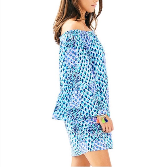 Lilly Pulitzer Nevie Off the Shoulder Dress - Picture 2 of 12